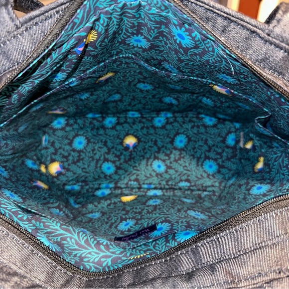 NWT - Vera Bradley Embroidered Denim Navy Small Tote - Picture 3 of 10